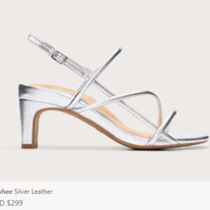 Bared Footwear Silver Leather Sandals, Size 39 (9)